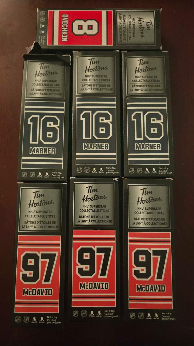 Tim Hortons NHL Superstar Collectable Sticks (7 total)