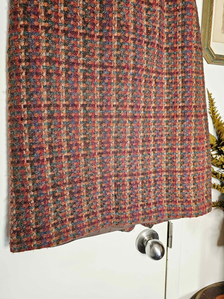 Vintage Shetland Wool Colorful Warm Pencil Skirt - photo 3
