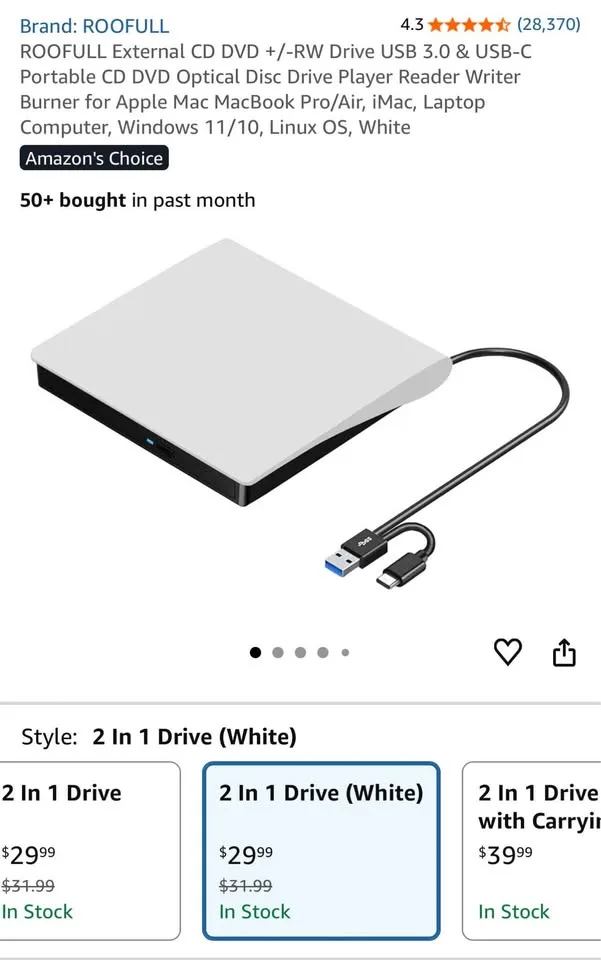 EXTERNAL DVD CD DRIVER WRITER PLAYER image indicator(4)