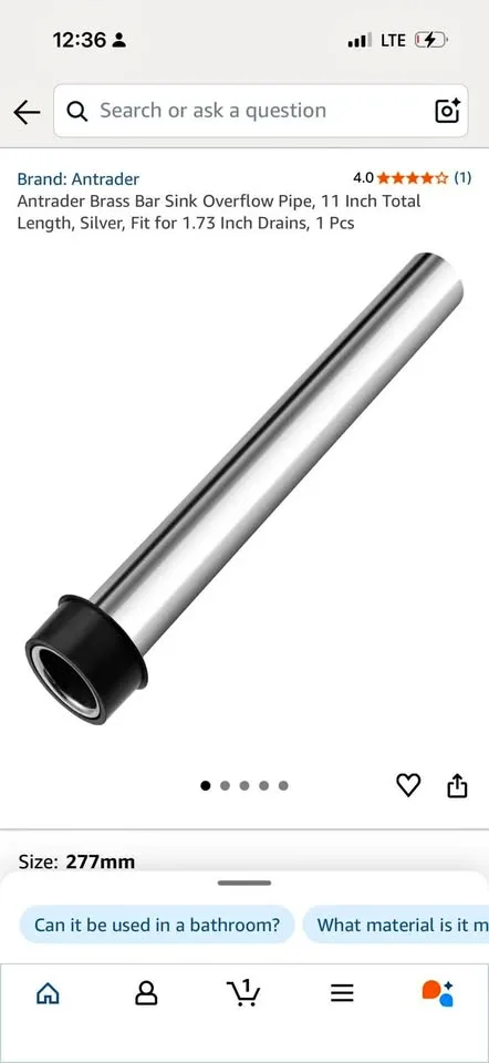 Sink over flow pipe 2 pack thumbnail