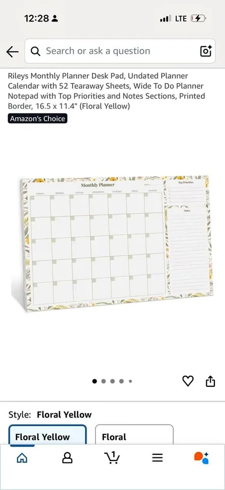 Monthly planner desk clander thumbnail