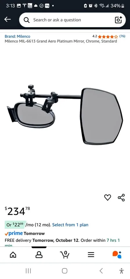 Milenco Grand Aero Platinum Mirror