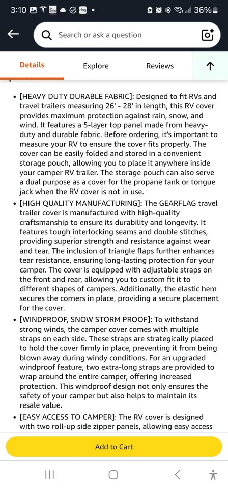 GEARFLAG Trailer RV Camper Cover 26'-28' - photo 2