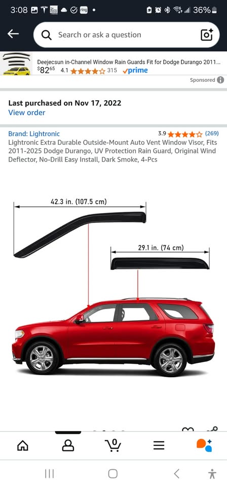 Lightronic Window Visor Dodge Durango 2011-2025 - photo 2