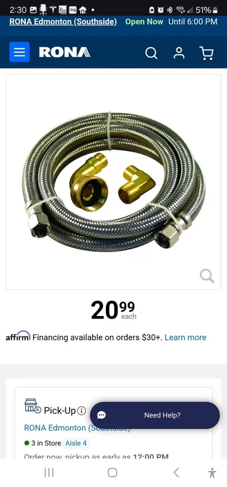 Aqua Dynamic Steel Dishwasher Connector Kit image indicator(2)