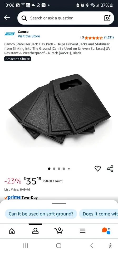 Camco Stabilizer Jack Flex Pads - 4 Pack