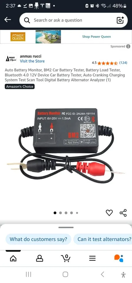 Auto Battery Monitor, BM2 Battery Load Tester image indicator(3)