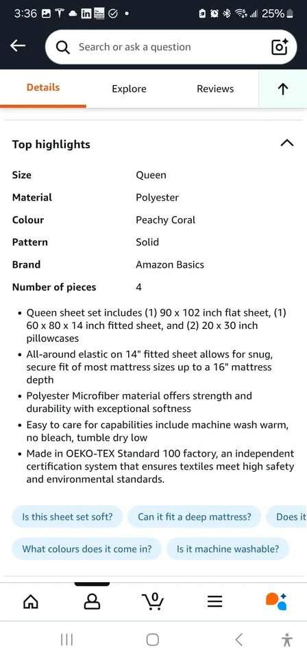 Amazon Basics Microfiber Bed Sheet Set - Queen image indicator(4)