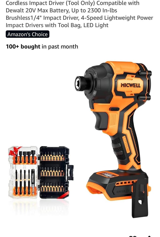 Cordless brushless impact screwdriver no battery charger