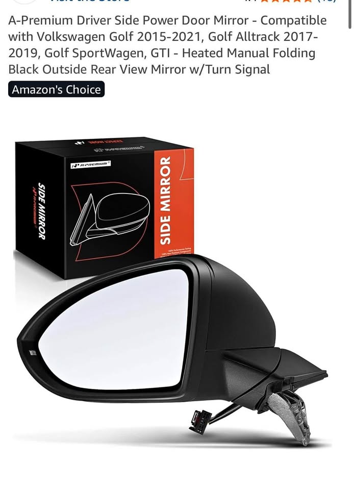 VW Golf Driver Side Mirror 2015-2021