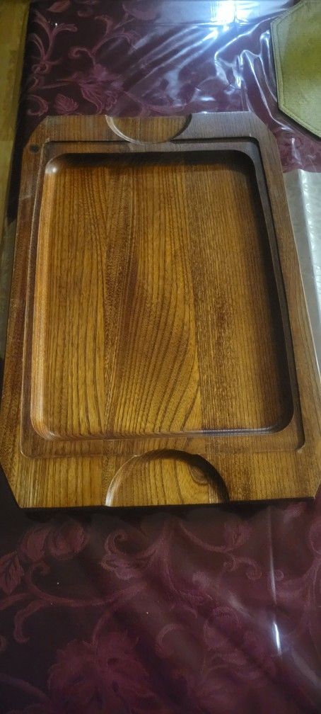 Ham Tray Stainless Steel And Oak Board - photo 3