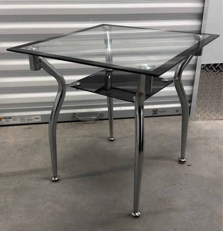 Modern Glass & Chrome End Table image indicator(2)