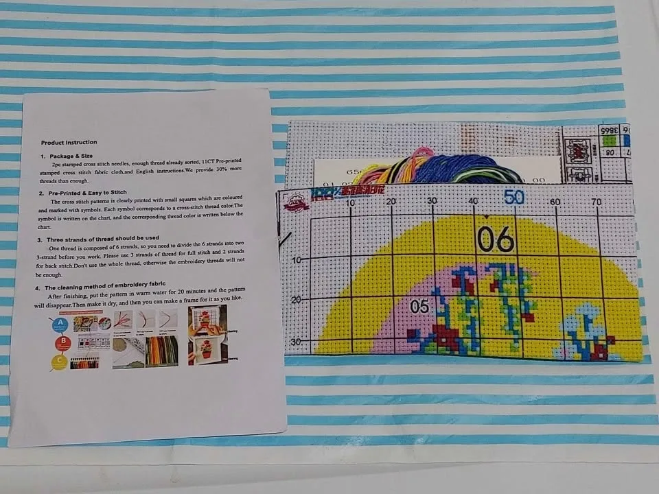 Sleeping Cat DIY Cross Stitch Kit image indicator(4)