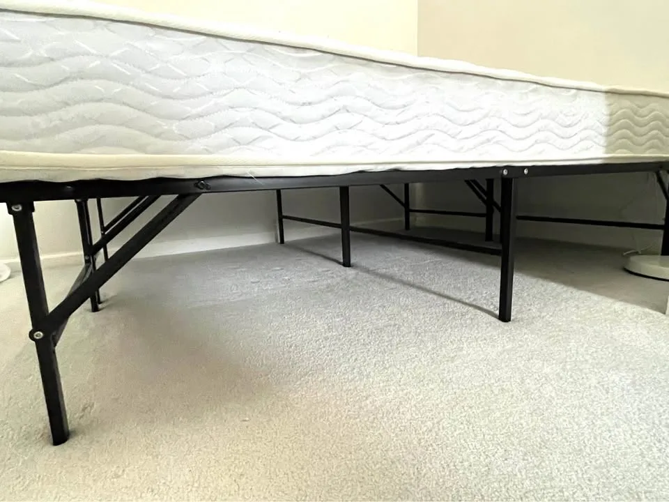 Queen-sized Mattress + Frame. Includes bedsheets + bedskirt! image indicator(4)