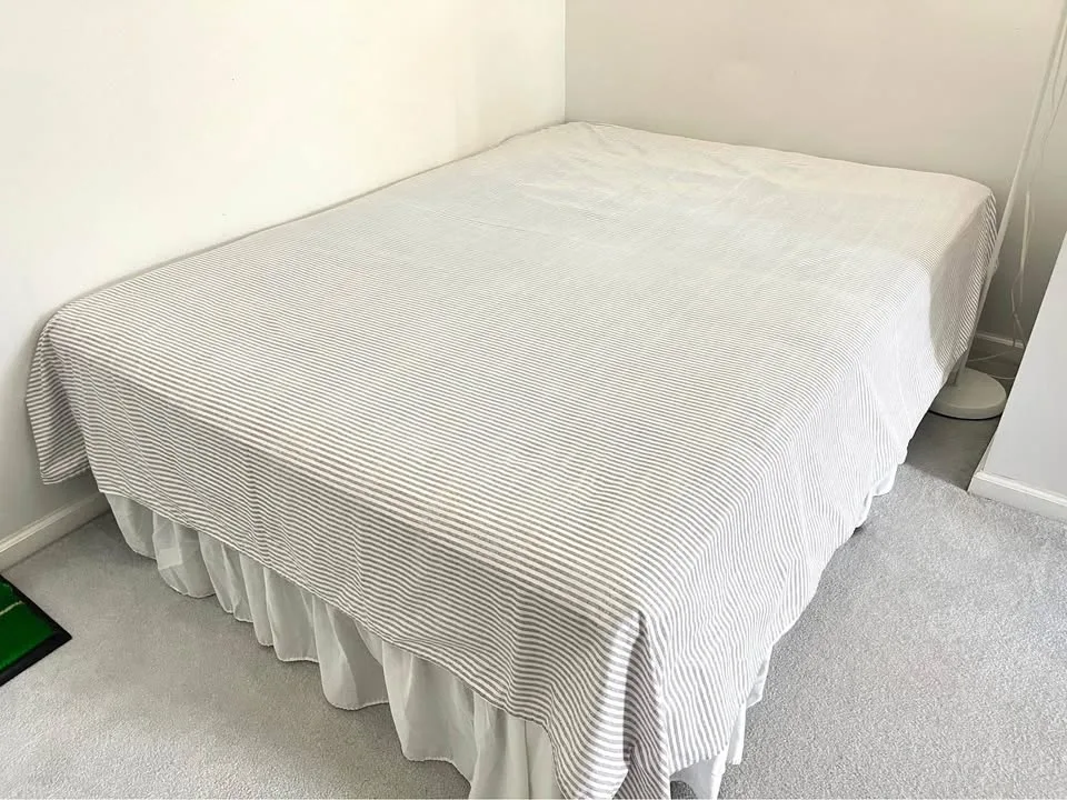 Queen-sized Mattress + Frame. Includes bedsheets + bedskirt! image indicator(5)