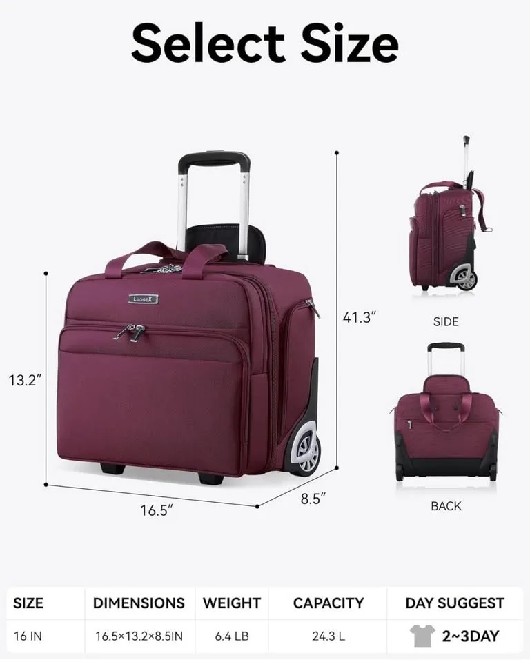 LUGGEX Underseat Carry On Luggage with Wheels image indicator(4)