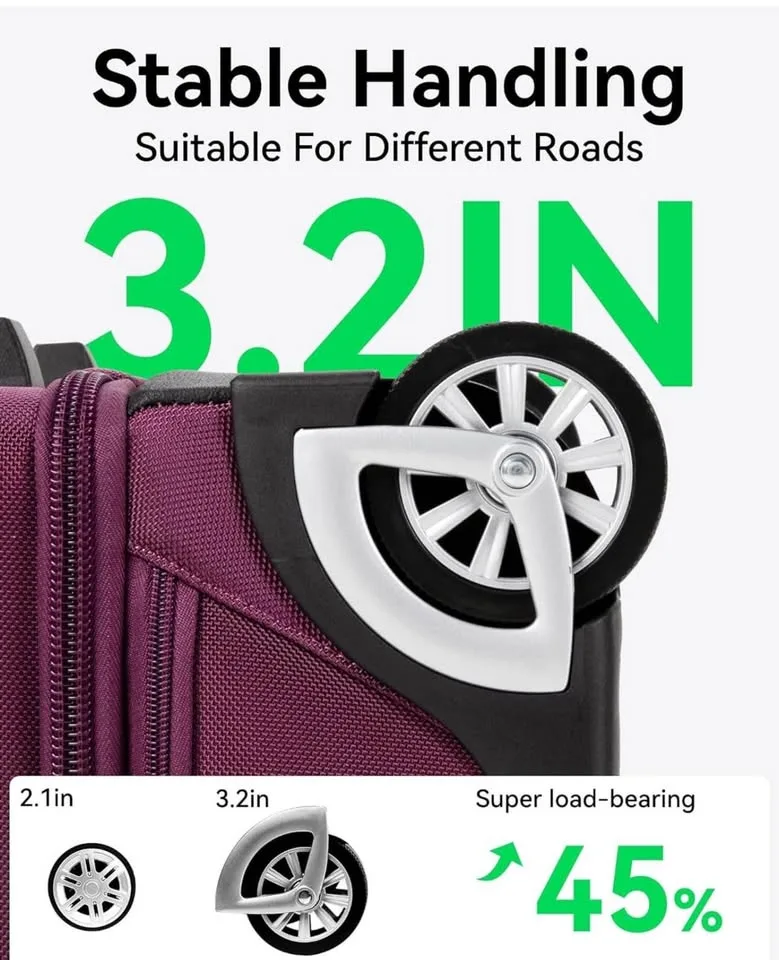 LUGGEX Underseat Carry On Luggage with Wheels image indicator(6)