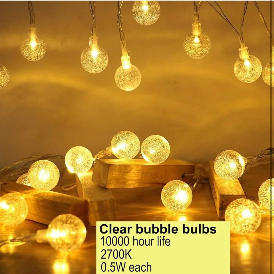 Plug-in Globe String Lights (Warm White), 10m 33ft 100 LED image indicator(8)