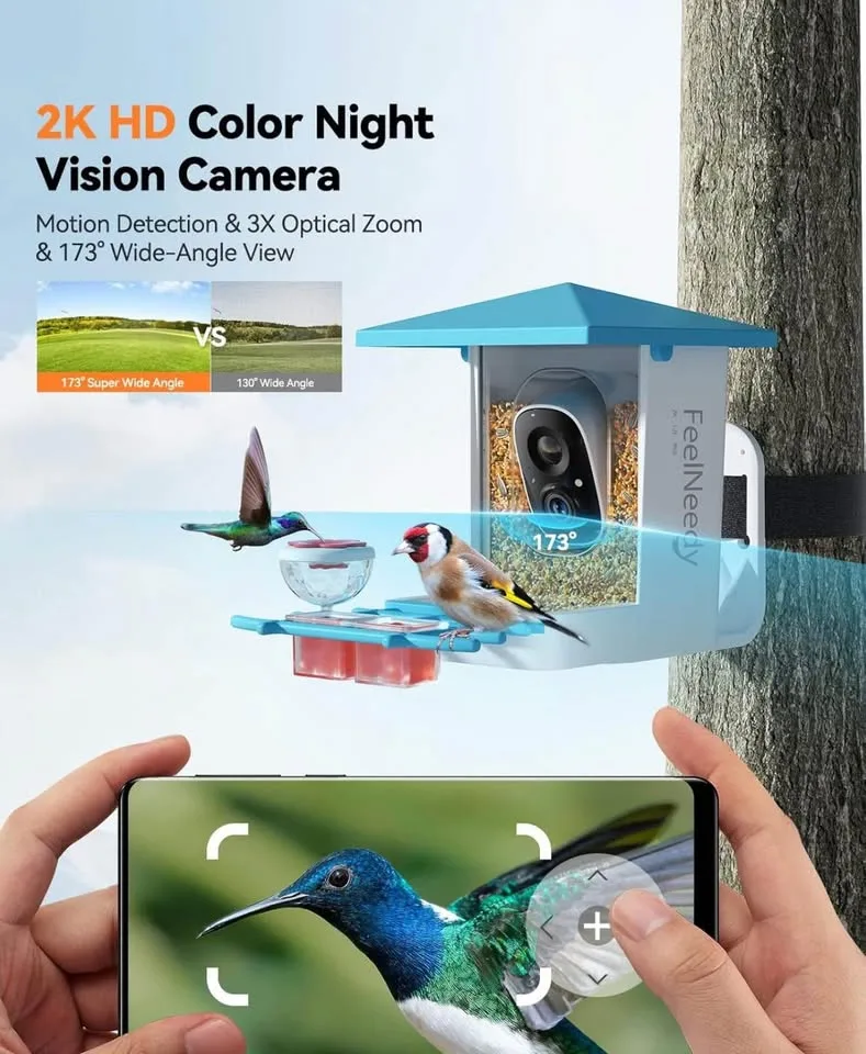 FEELNEEDY Smart Bird Feeder with Camera image indicator(3)