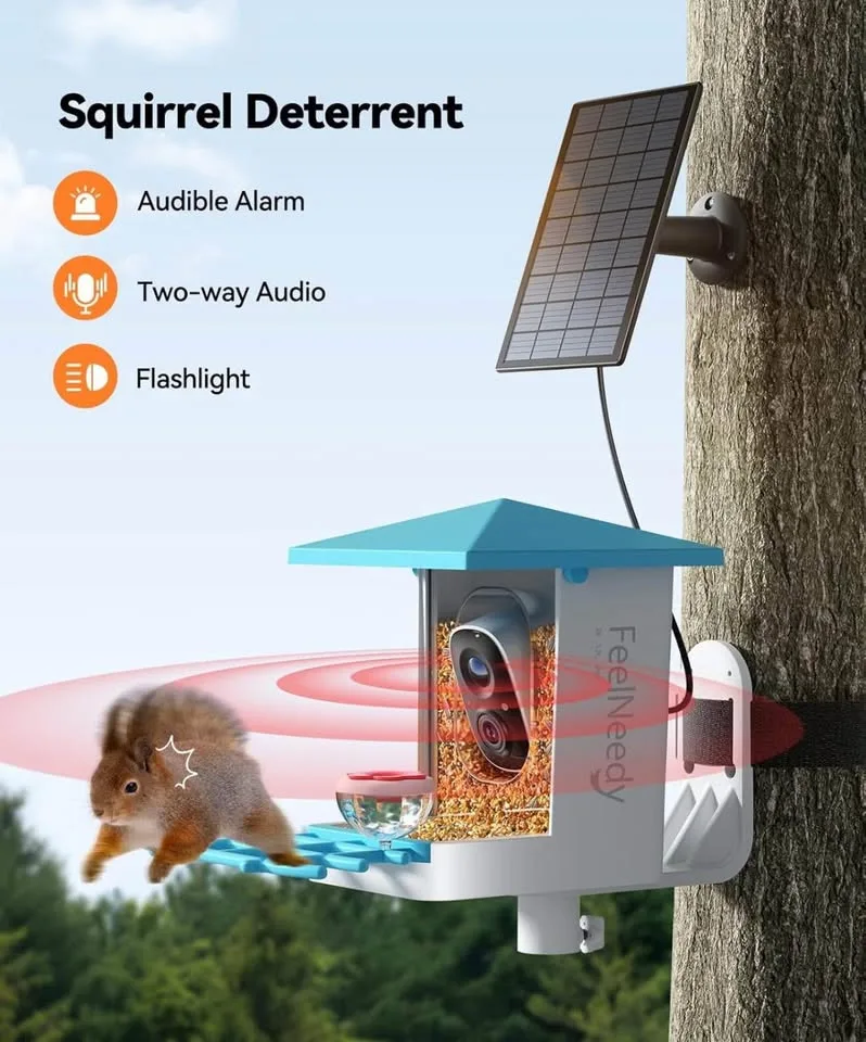 FEELNEEDY Smart Bird Feeder with Camera image indicator(5)