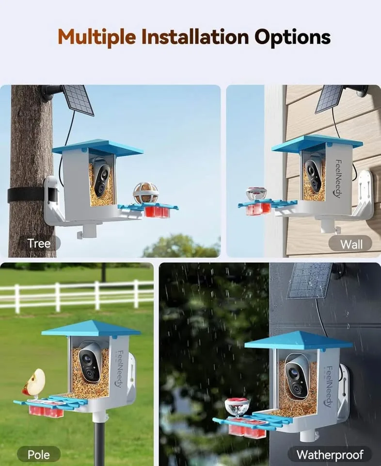 FEELNEEDY Smart Bird Feeder with Camera image indicator(8)