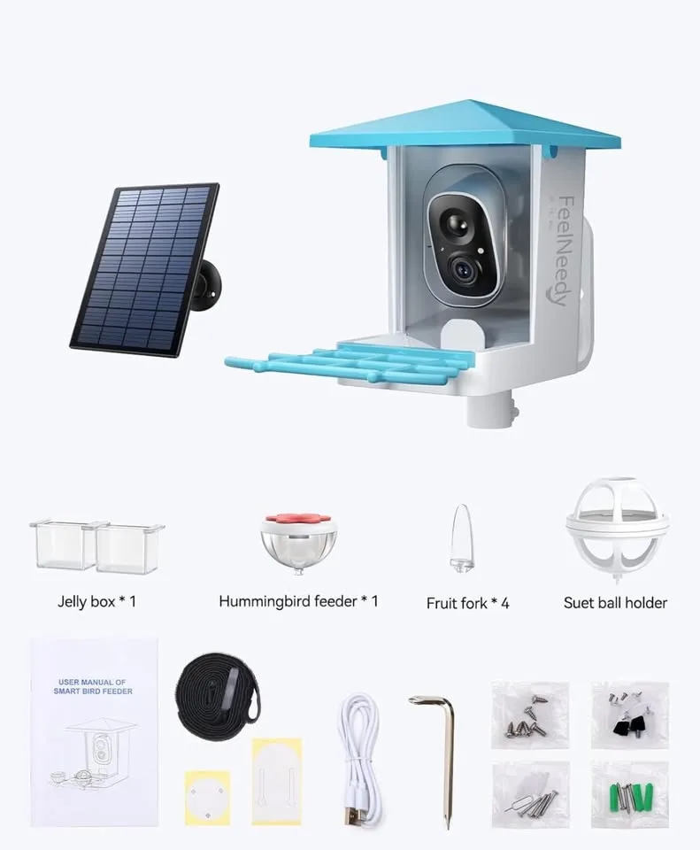 FEELNEEDY Smart Bird Feeder with Camera image indicator(9)