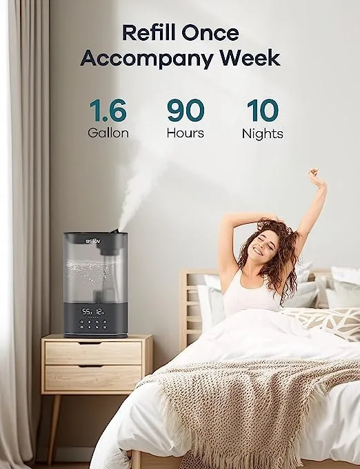 5X Faster Humidifier, Quiet Ultrasonic Cool Mist, 90 Hours image indicator(2)