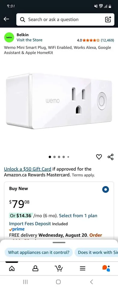 Belkin Wemo Wi-Fi Smart Plug Smarthome Power Scheduler thumbnail