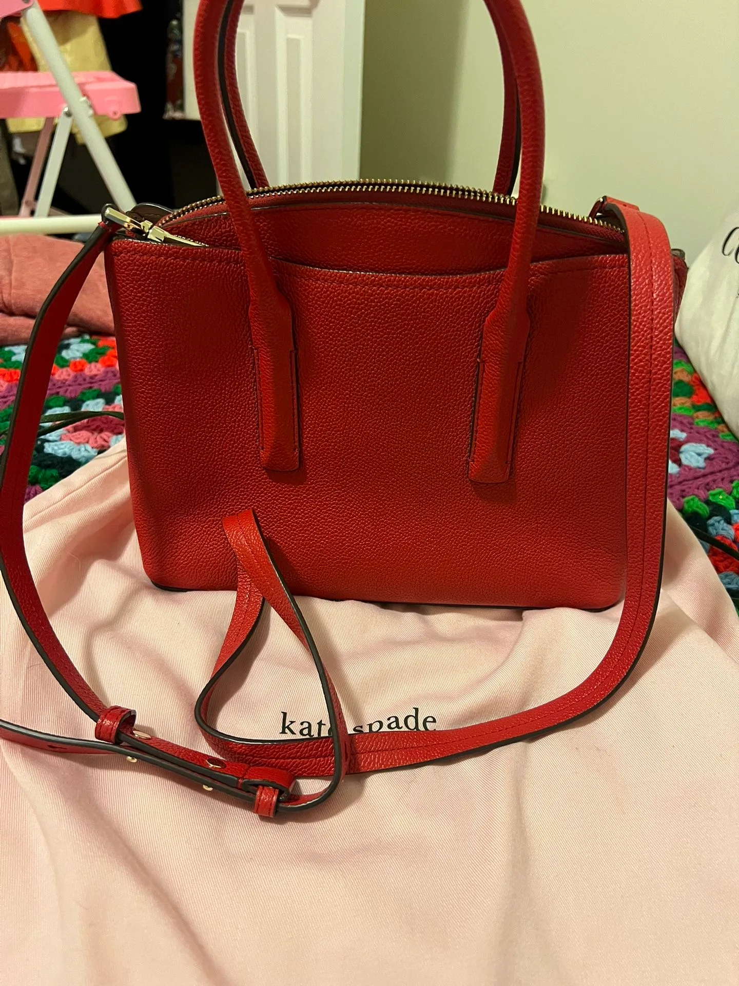Kate Spade Red Leather crossbody Bag image indicator(3)
