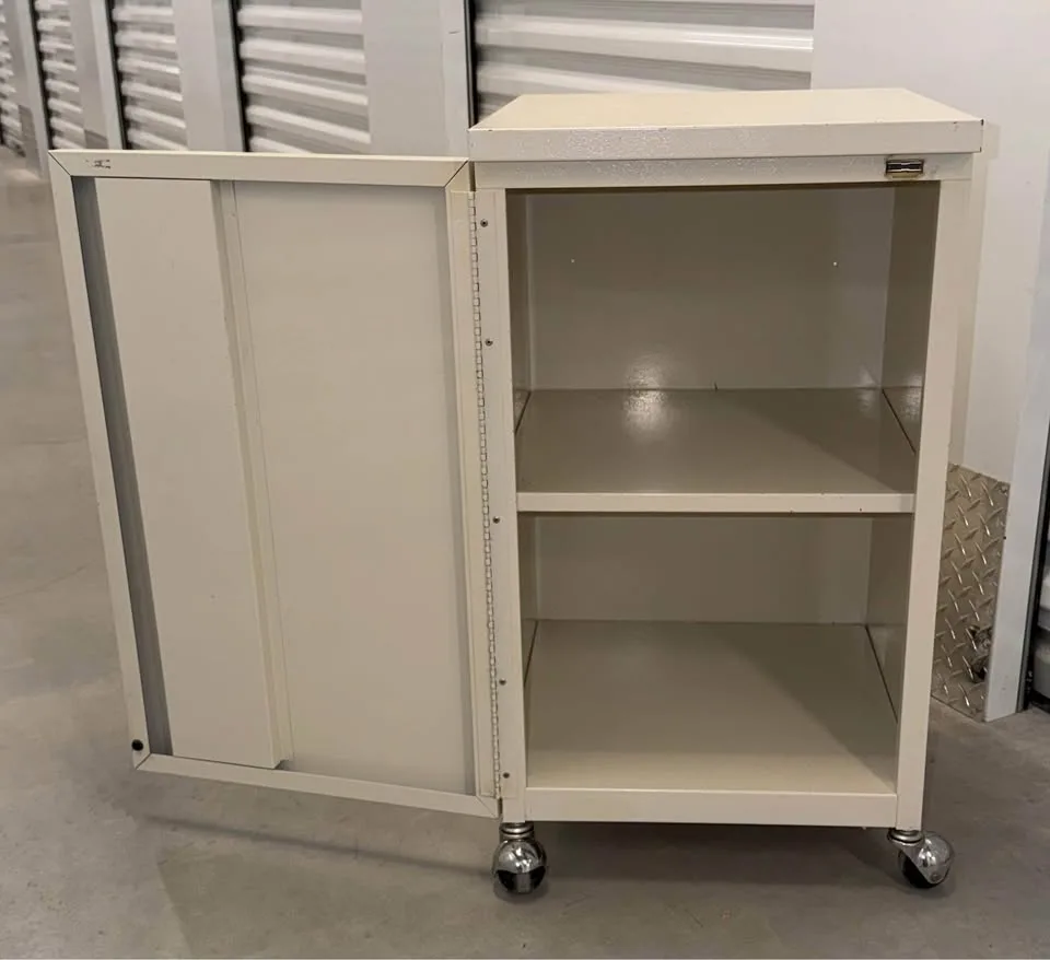 2 Heavy-Duty Metal Storage Cabinets on Wheels image indicator(4)