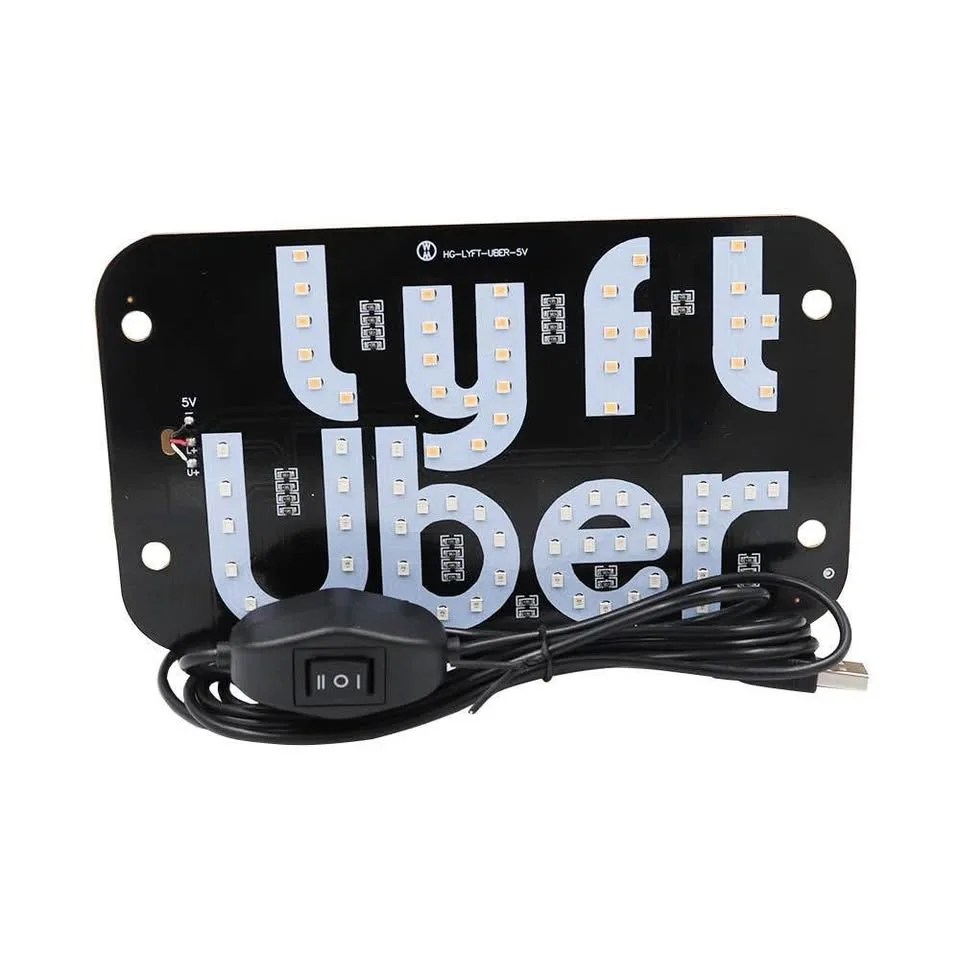 New LED Car Light Panel | UBER + Lyft Logo | USB image indicator(2)