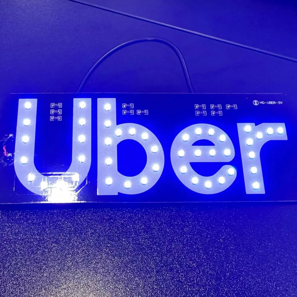 New LED Car Light Panel | UBER + Lyft Logo | USB image indicator(10)