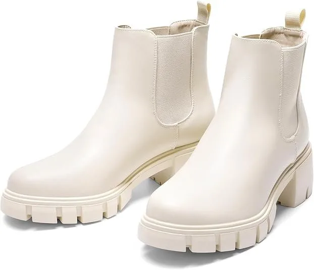 DREAM PAIRS Chelsea Ankle Boots Platform Low Heel image indicator(2)