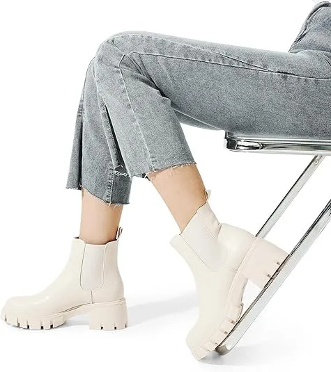 DREAM PAIRS Chelsea Ankle Boots Platform Low Heel image indicator(5)