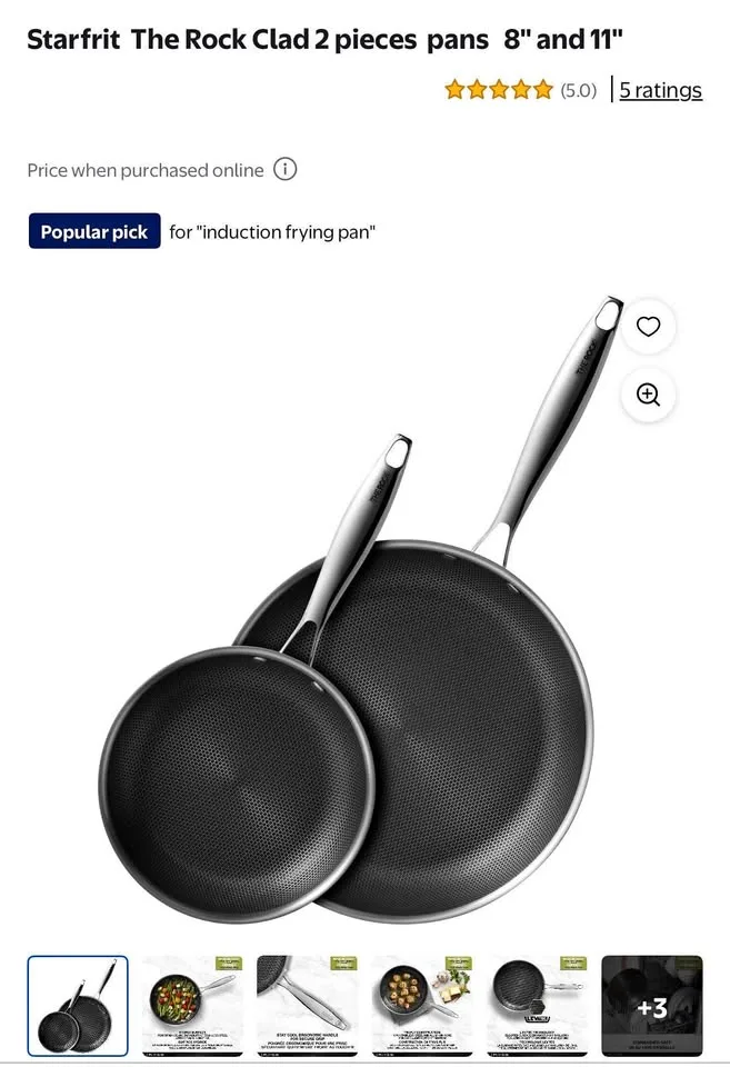 Brand new Starfrit The Rock Clad 2 pieces pans - 8 and 11 inch