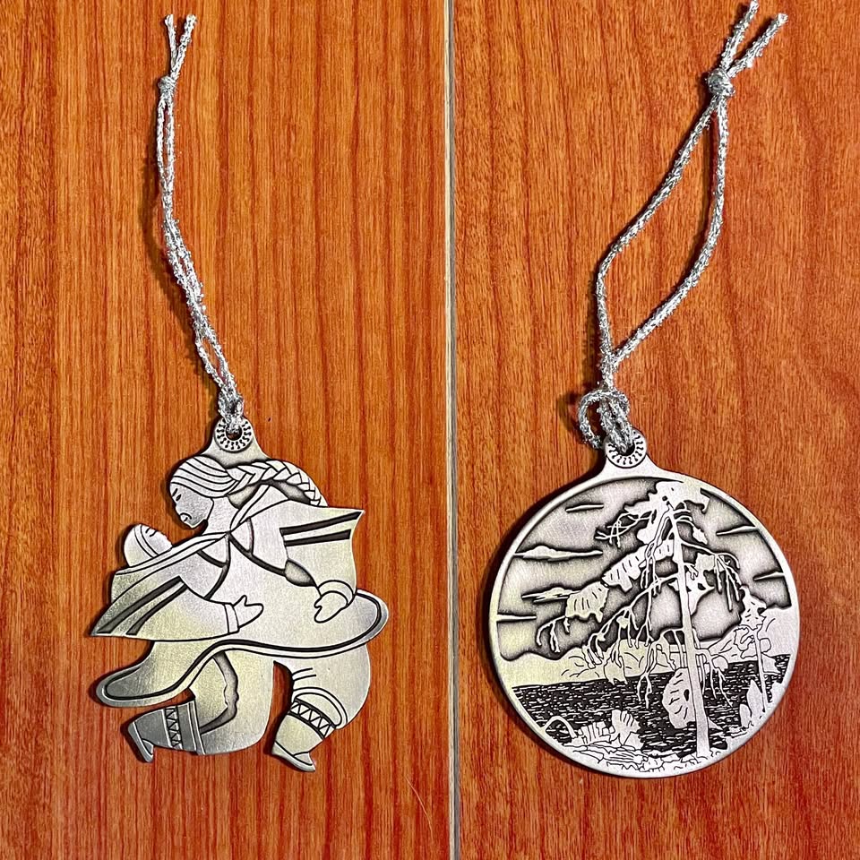 Set of 2 Royal Canadian Mint Pewter Ornaments
