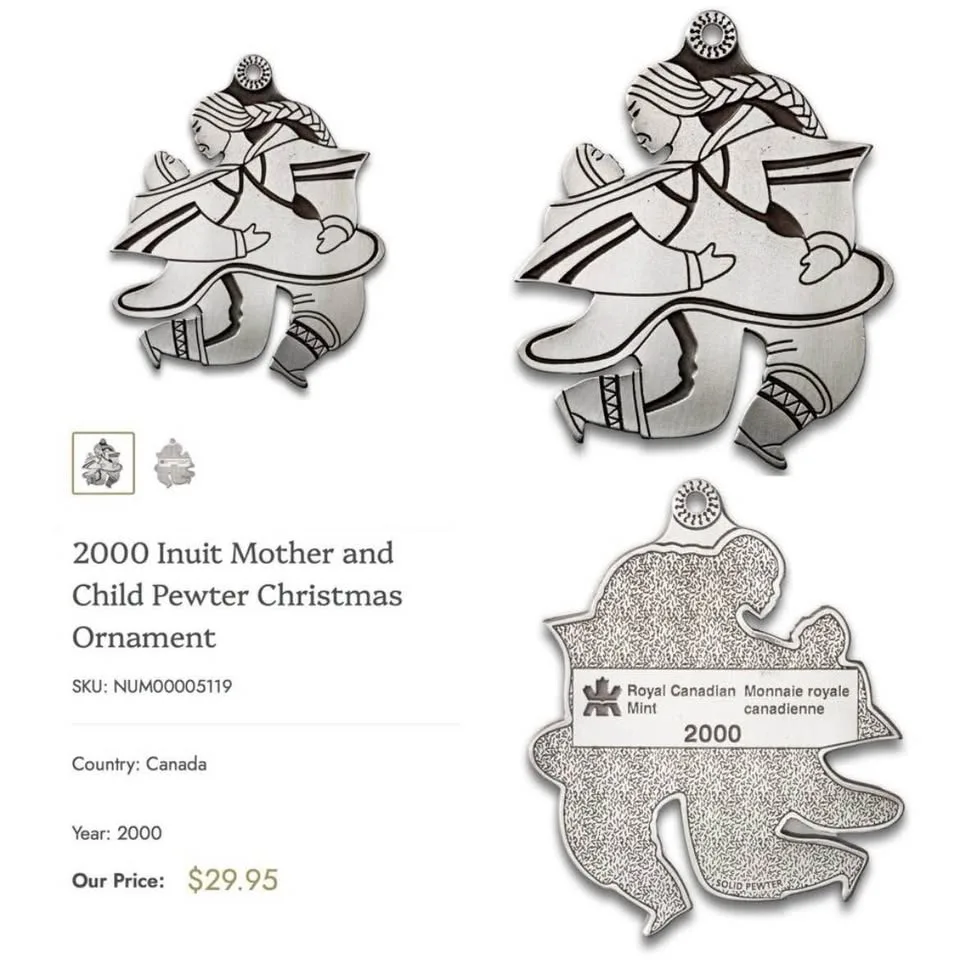 Set of 2 Royal Canadian Mint Pewter Ornaments image indicator(10)