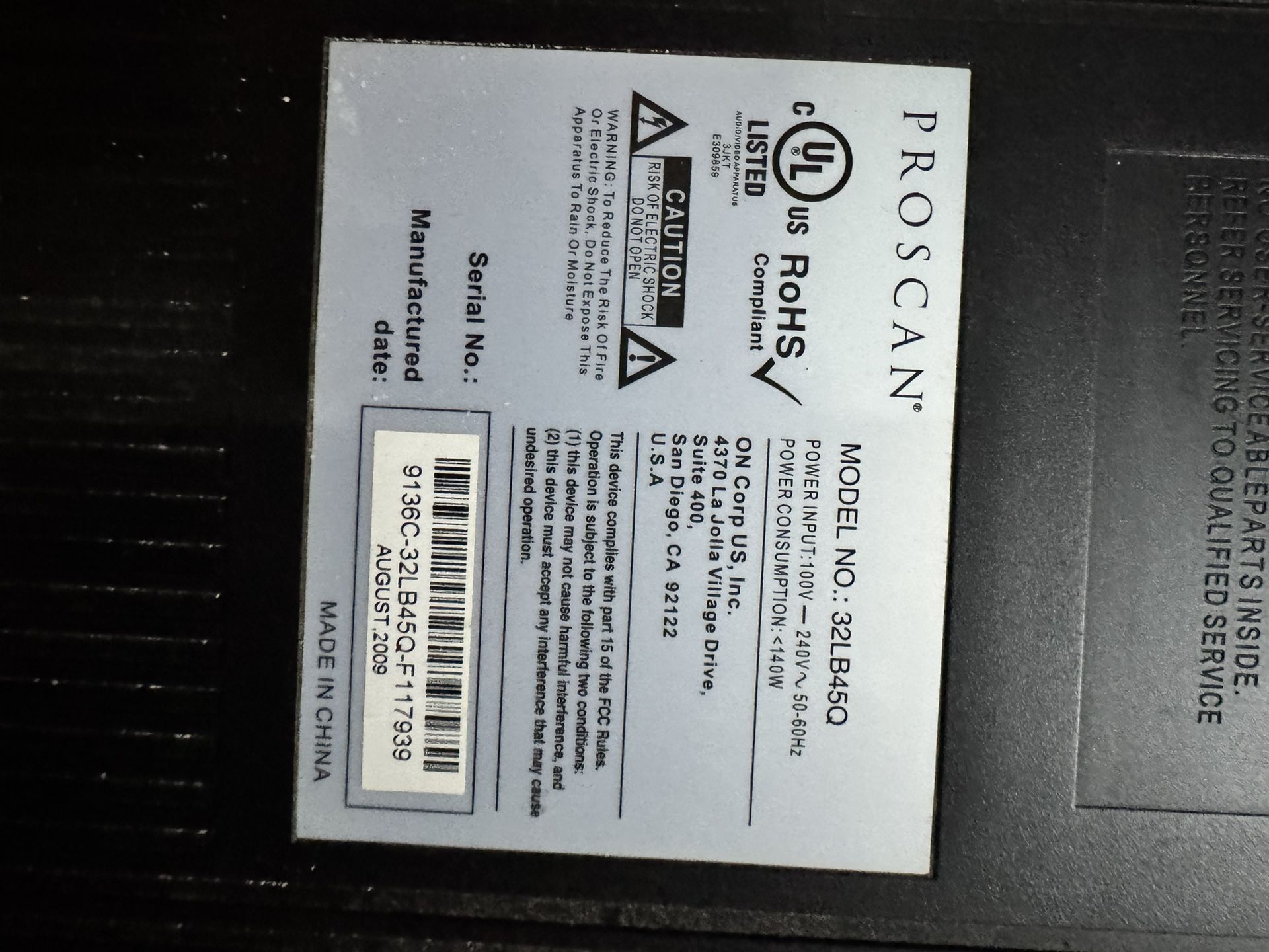 Proscan 32-inch LCD HDTV - photo 3