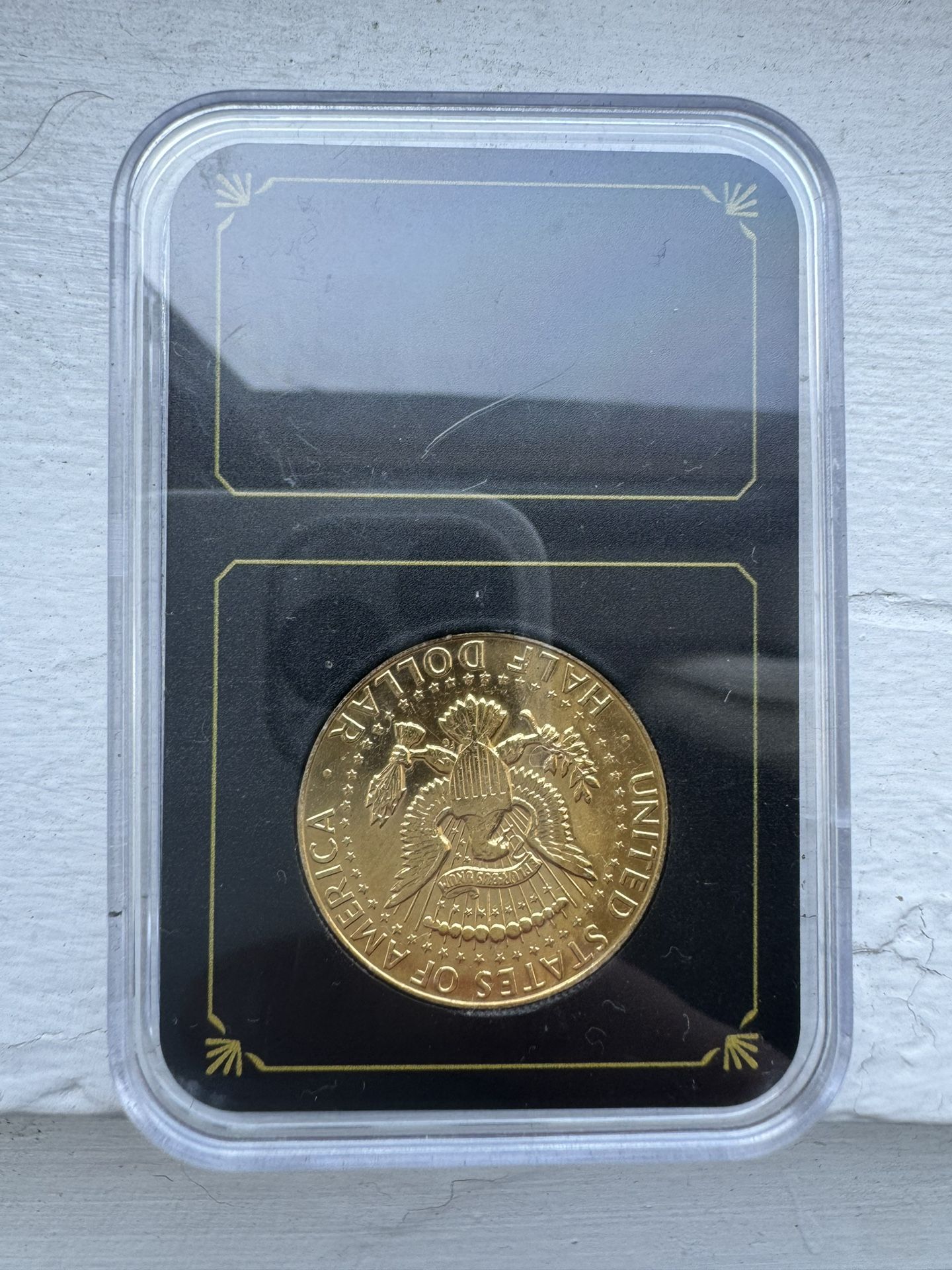 24kt Gold-Highlighted Kennedy Silver Glad Half Dollar 1966 - photo 2