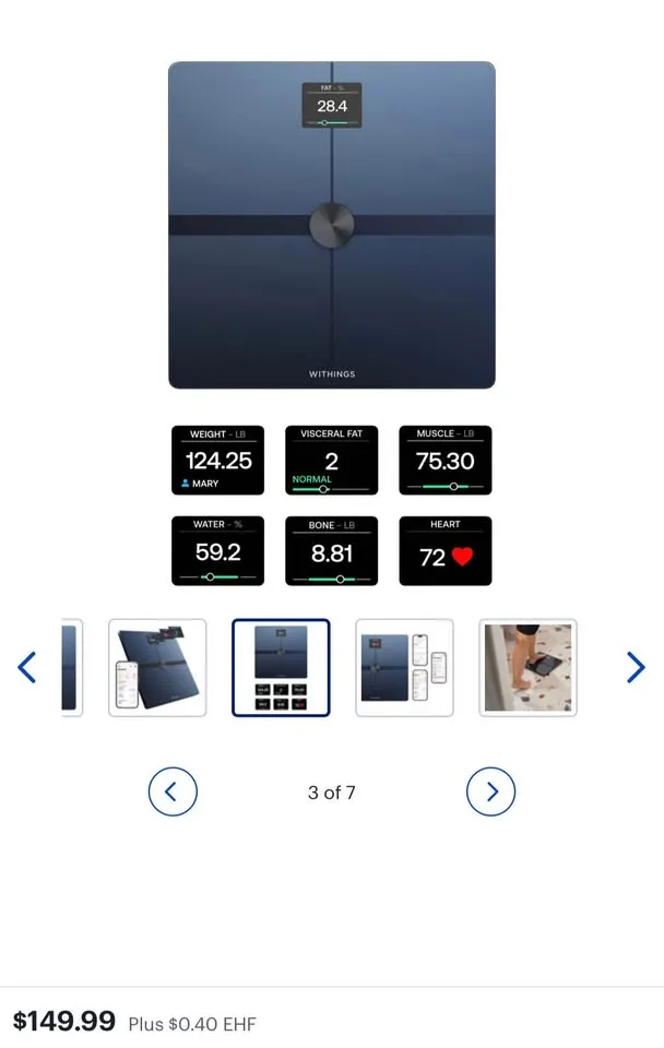 Withings Body Smart Wi-Fi Digital Smart Scale - Black image indicator(3)