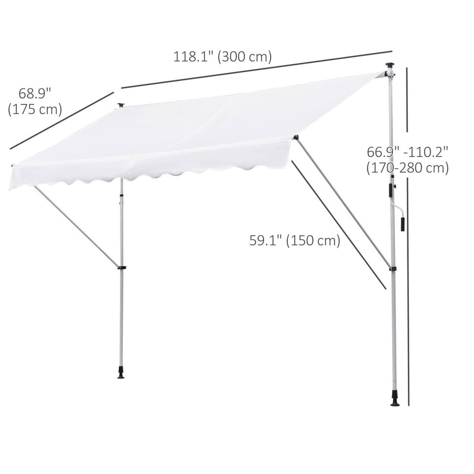 OUTSUNNY Manual Retractable Awning - photo 2