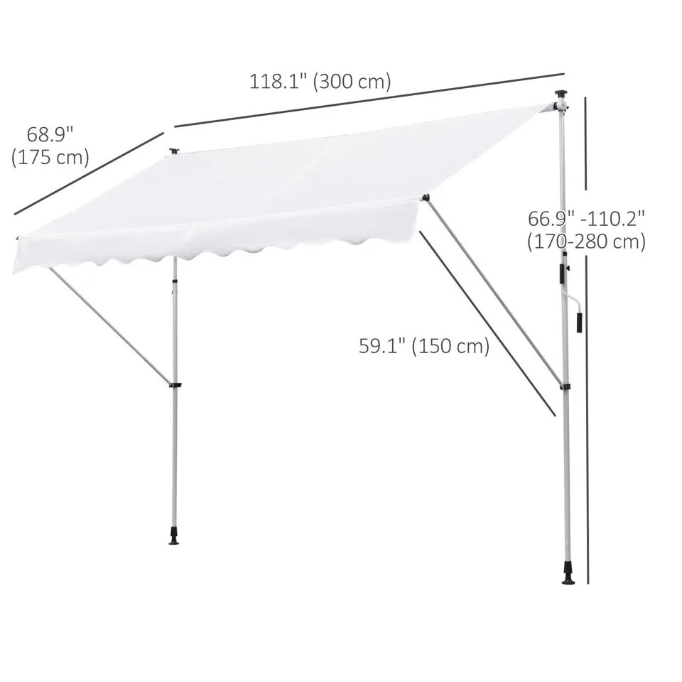 OUTSUNNY Manual Retractable Awning image indicator(2)
