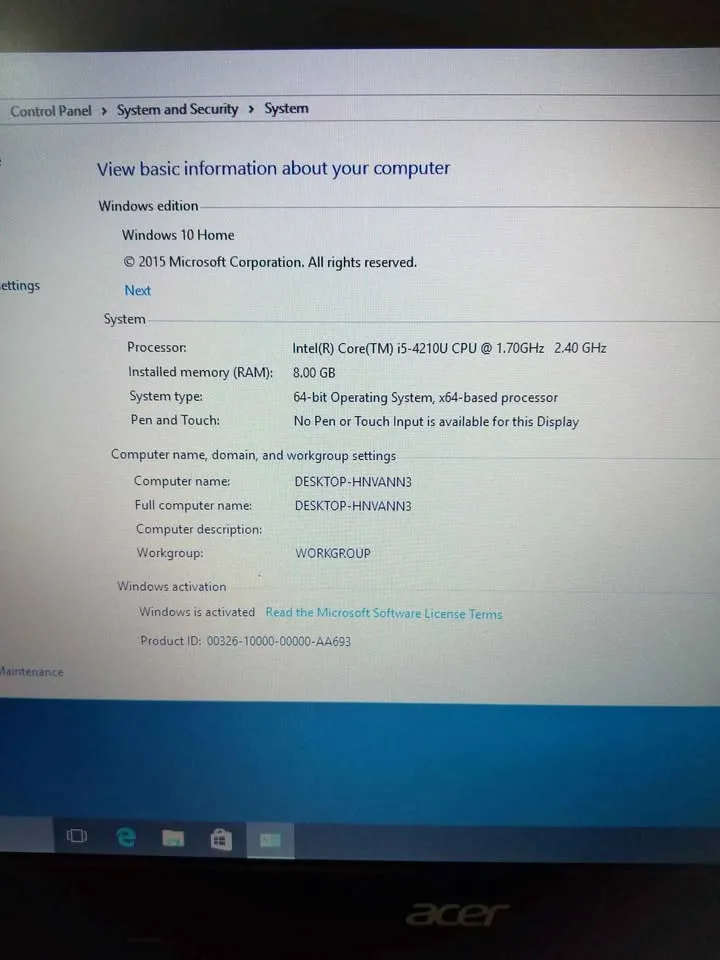 Laptop Acer Core i5 image indicator(7)