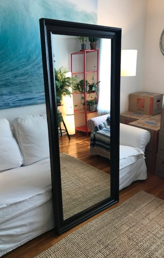 5’ black frame mirror