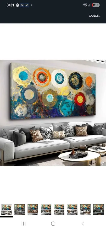 Abstract Colorful Circle Wall Art 20" x 40" image indicator(2)