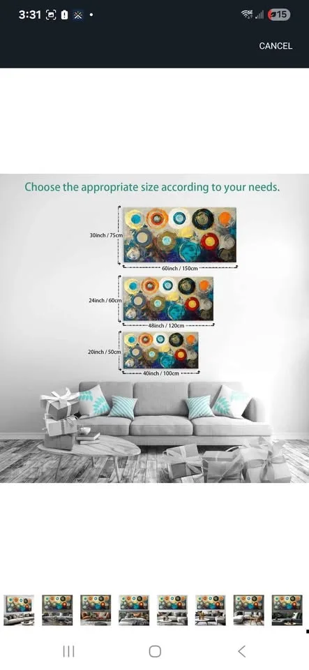 Abstract Colorful Circle Wall Art 20" x 40" image indicator(3)