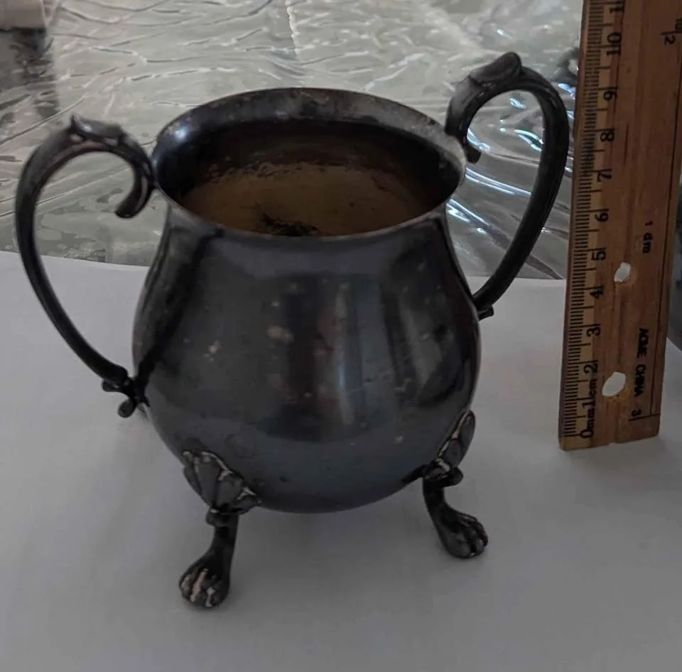 Silverware sale: Crescent silverware sugar and cream set image indicator(4)