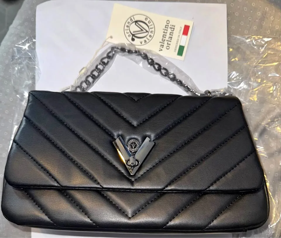 Black VValentino Orlandi Quilted Handbag thumbnail