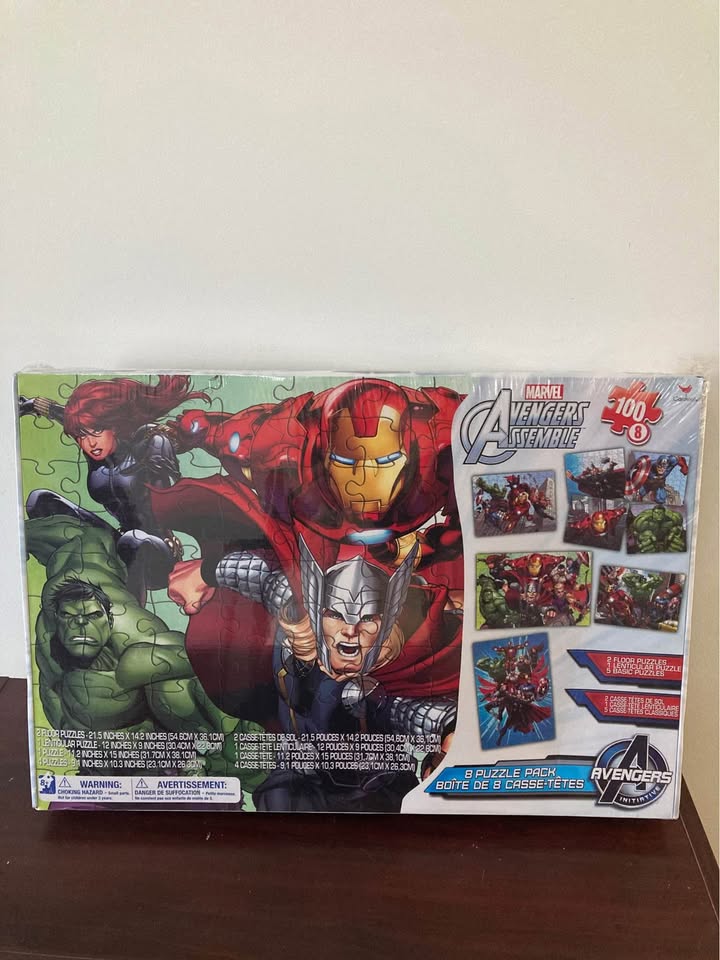 🧩 Marvel Avengers 8-Puzzle Pack – Brand New & Sealed - photo 2