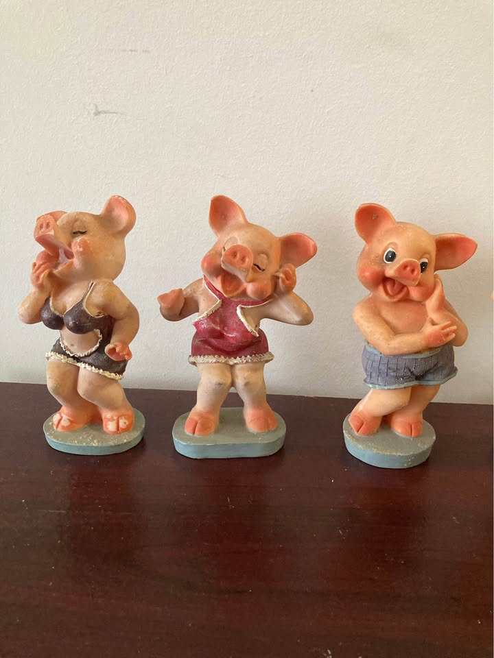 🐷 Vintage Pig Figurine Set – Cute Farmhouse Decor - photo 2